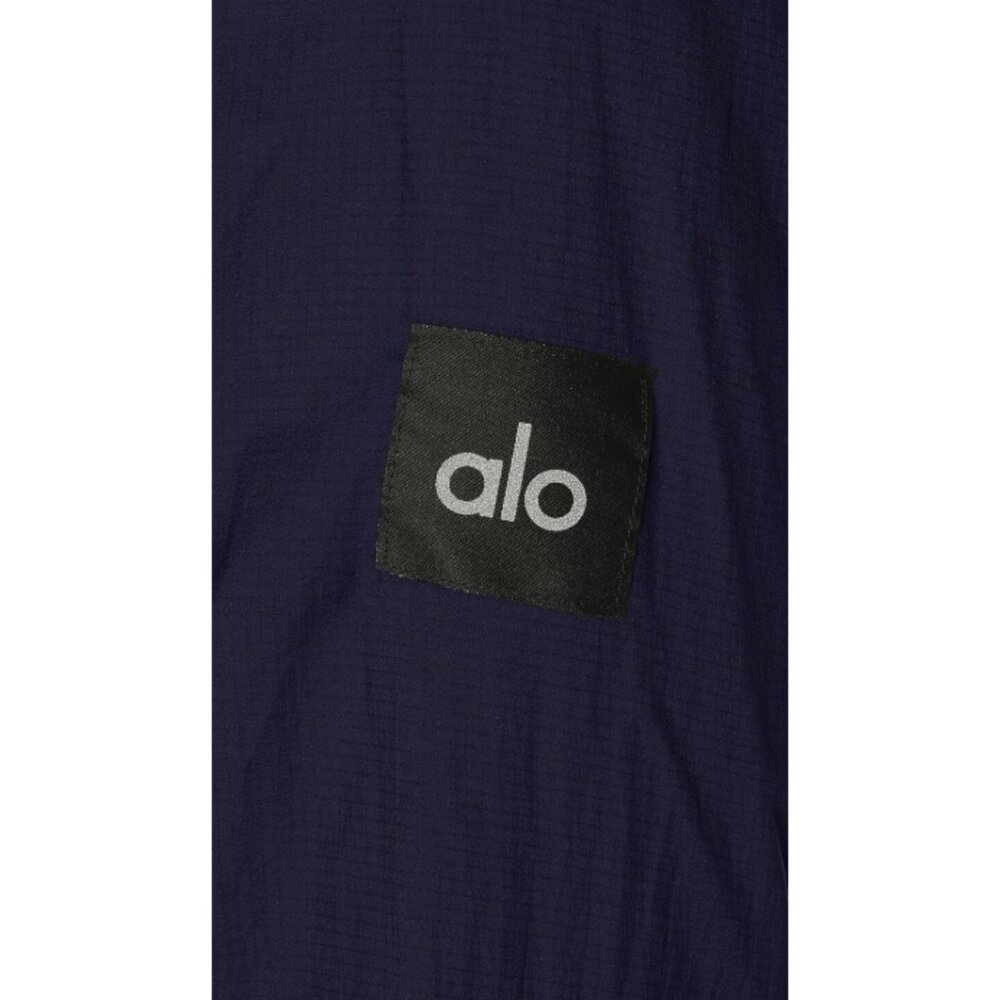 Alo Repeat Running Jacket True Navy Hooded Lightweight Raincoat Windbreaker Coat - Picture 7 of 8